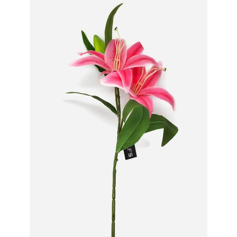 2 Head Real Touch Lily Stem x 64cm Tall – Pink