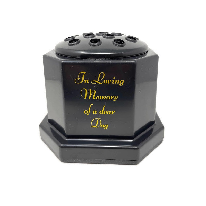 Black Memorial Pot – In Loving Memory of a Dear Dog