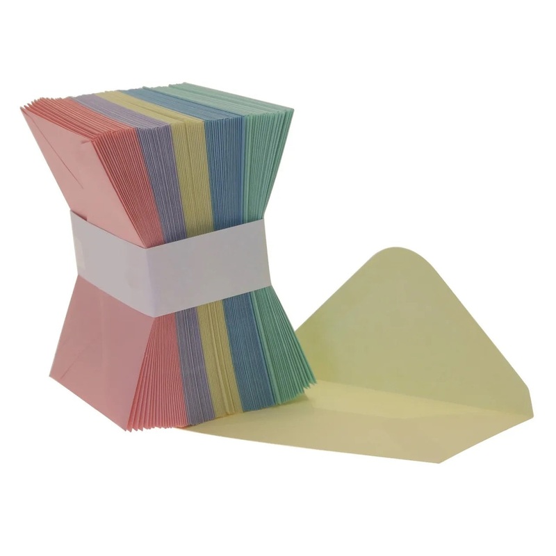 Full Pack of 100 Multi-Coloured Envelopes