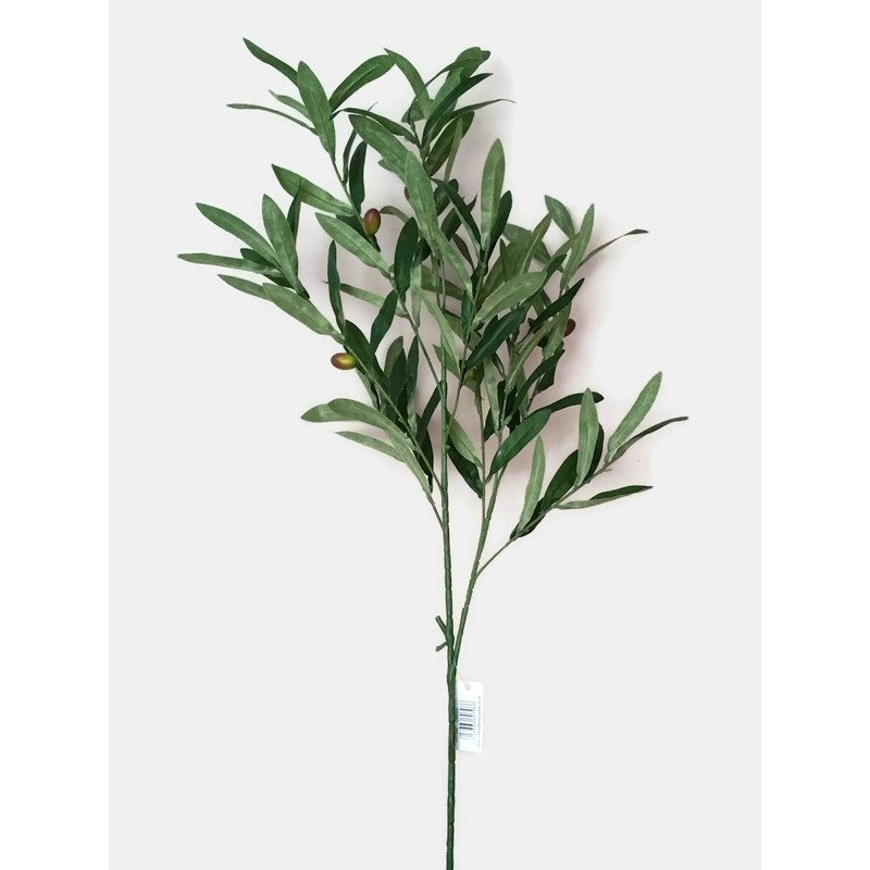 Green Leaf Olive Branch with Olives x 100cm