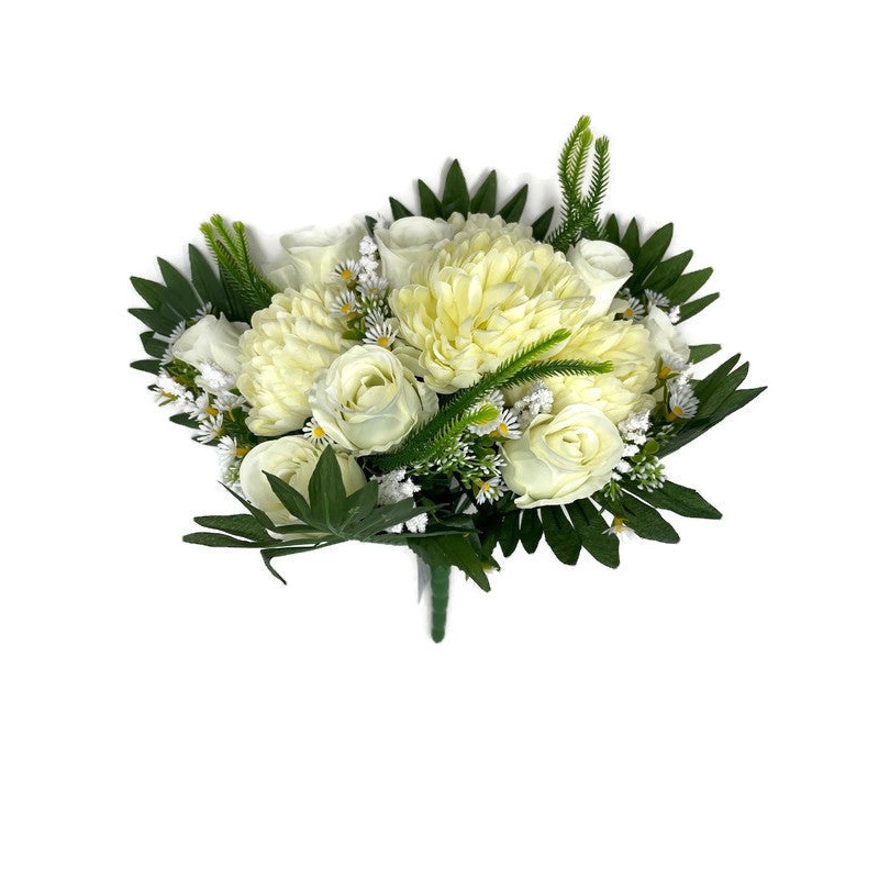 Rose Chrysanthemum & Foliage Bush – Cream