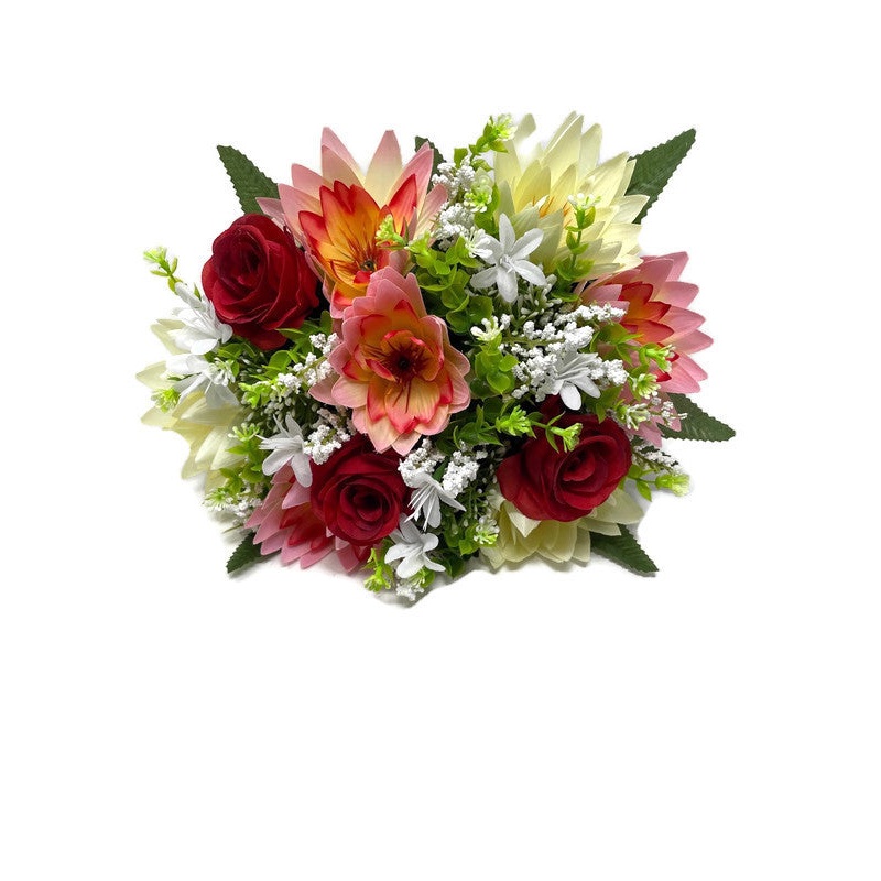 Water Lily Rose & Snowball Bush – Red & White