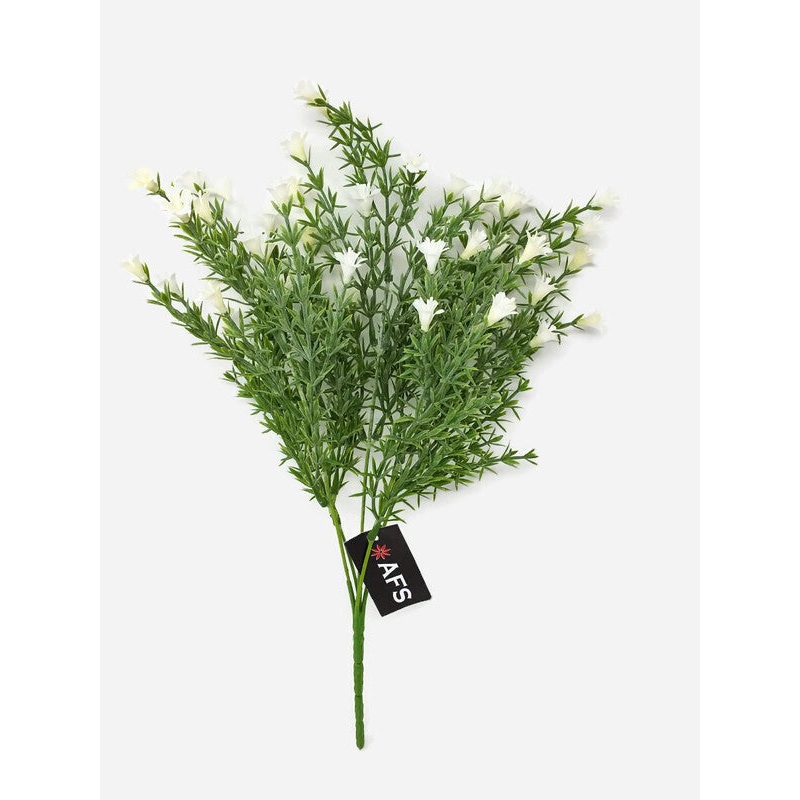 5 Stem White Plastic Gypsophila Bush x 34cm