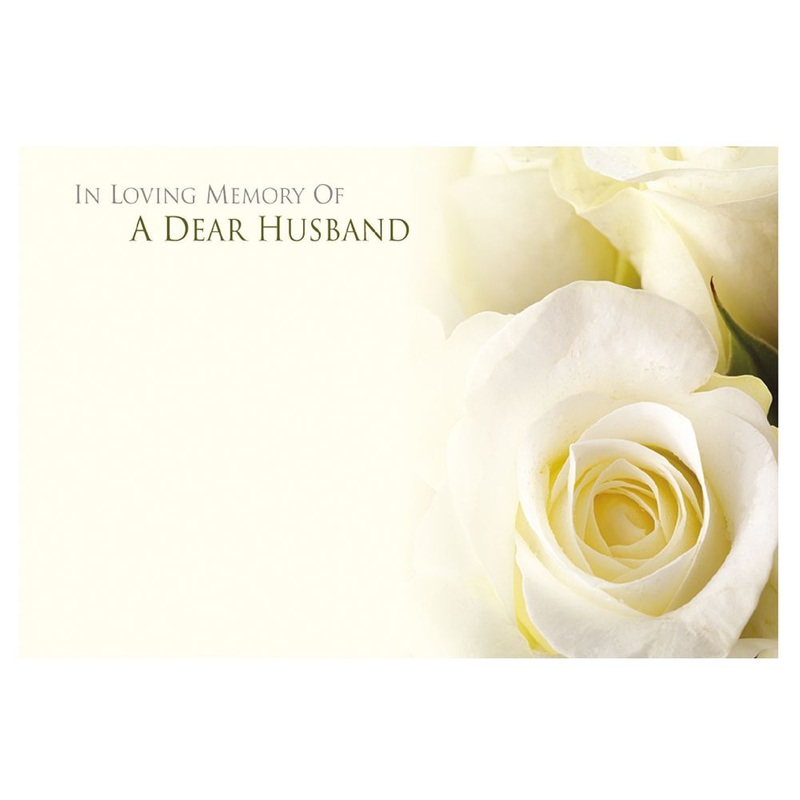 9 Large  Sympathy Message Cards – 12.5 x 9cm –  In Loving Memory of a Husband