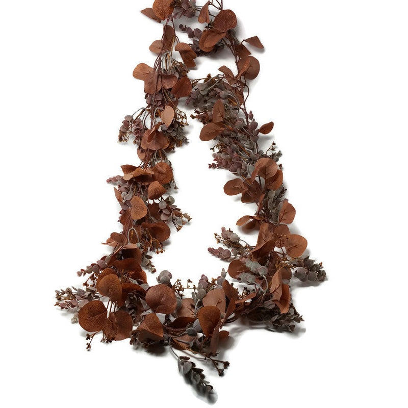 Brown Eucalyptus With Mixed Leaf Garland 170cm