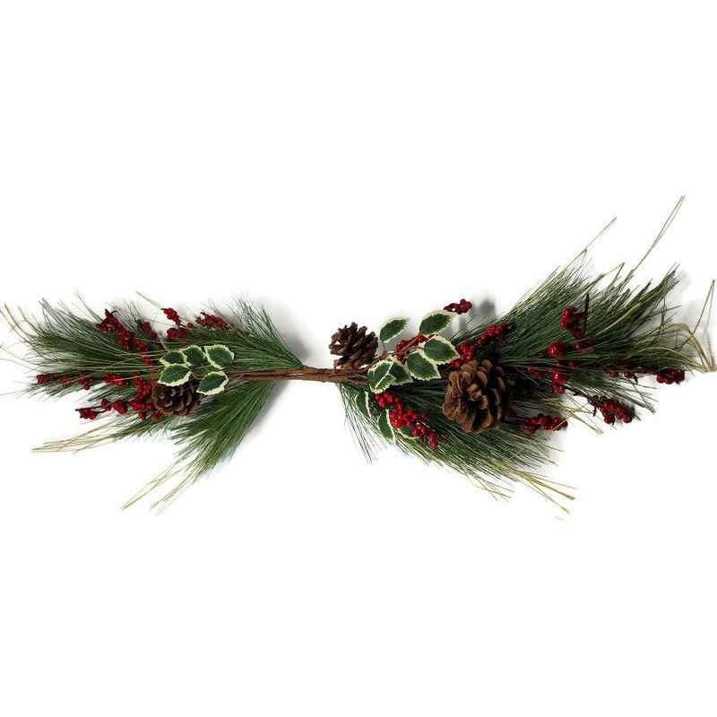 Christmas Pine & Holly Mantel Swag x 90cm