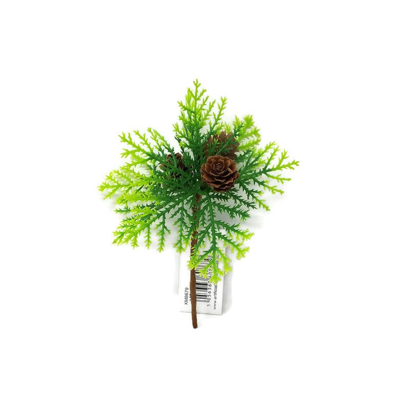 Green Fern & Mini Pinecone Pick x 15cm