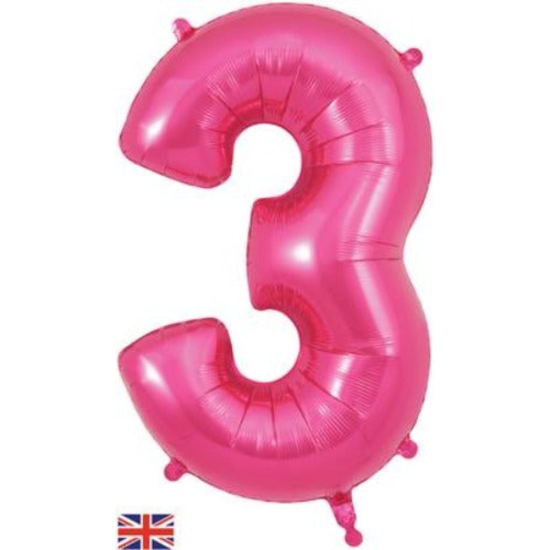 Pink  34 Foil Balloon Number – 3