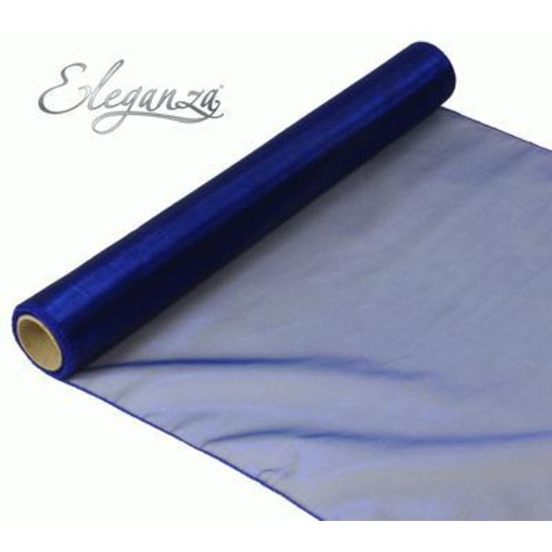 40cm x 9m Woven Edge Organza – ROYAL Blue