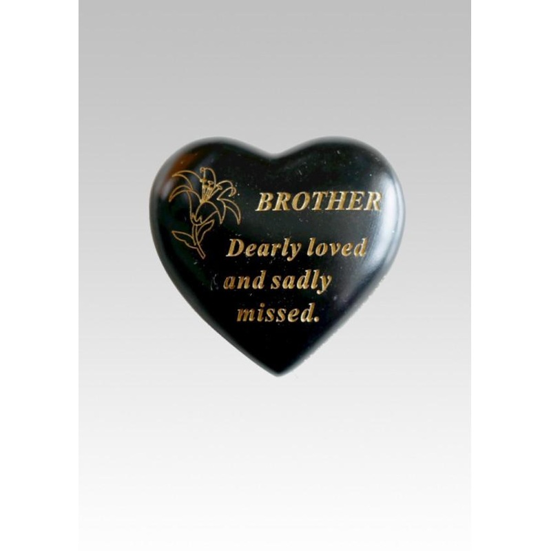 Black & Gold Lily Heart Stone – Brother