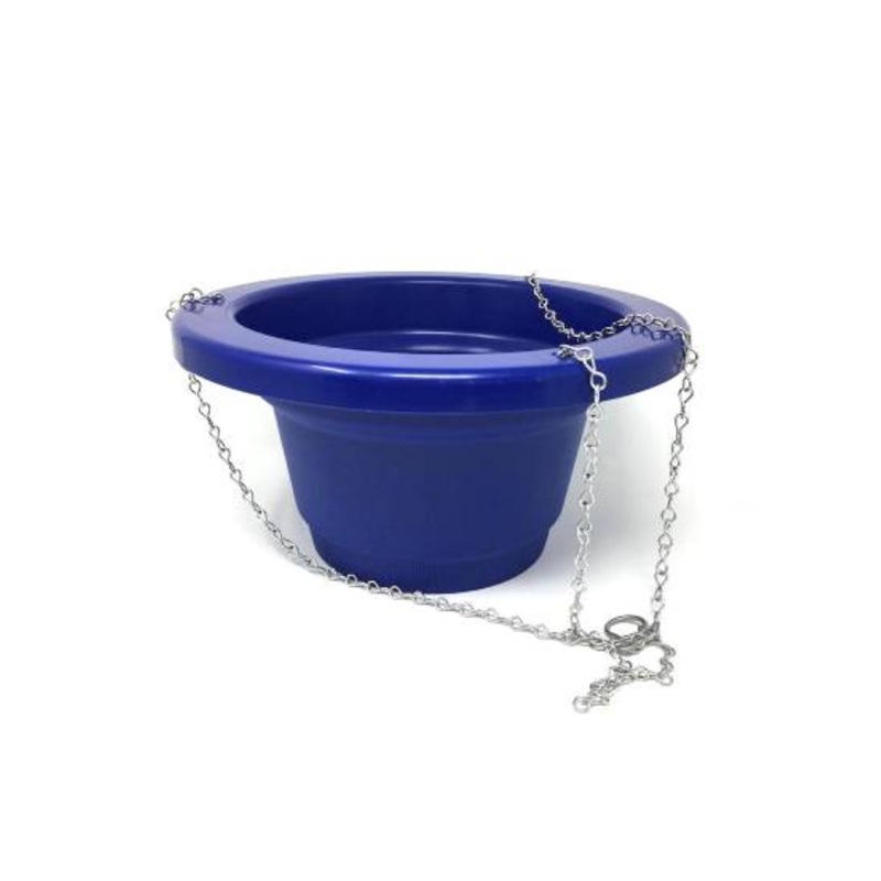 Plastic Hanging Basket With Metal Chain – Dark Blue
