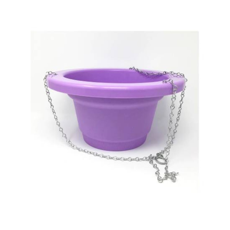 Plastic Hanging Basket With Metal Chain – Lilac