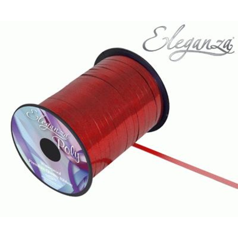 Poly Curling Ribbon Metallic 5mm x 250yds Red
