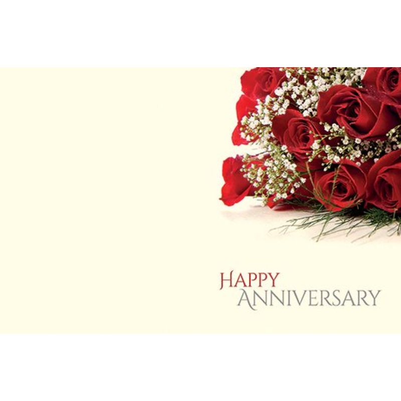 50 Florist –  Happy Anniversary – Roses & Gypsophila