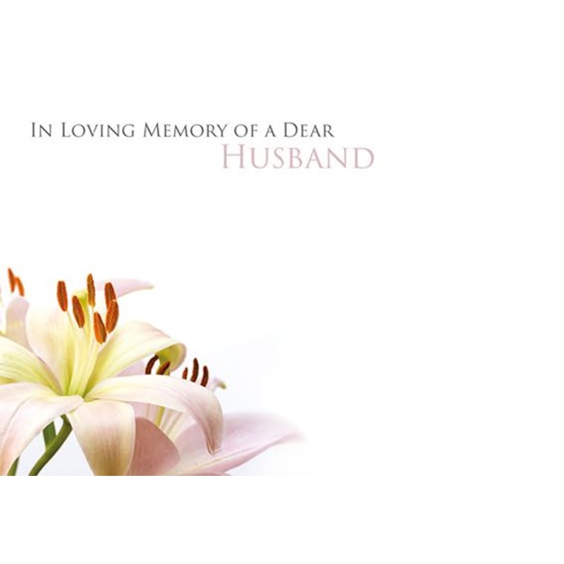9 Large Sympathy Message Cards – 12.5 x 9cm – Dear Husband – Lily Flower