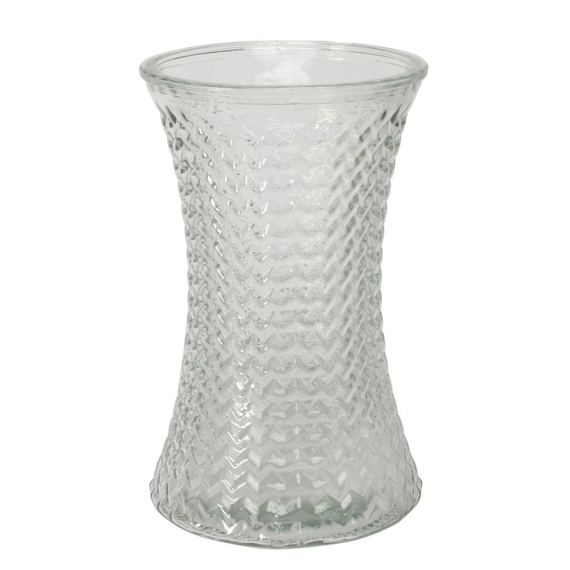 Geometric Hand Tied Clear Glass Vase 19.8cm
