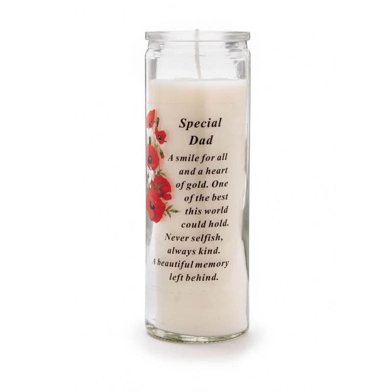 Glass Vase Memorial Candle – Length 18cm – Special Dad