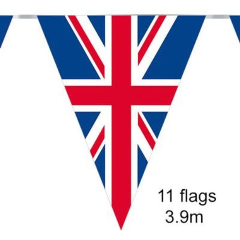 Kings Coronation Party Bunting Union Jack Flag 11 flags 3.9m