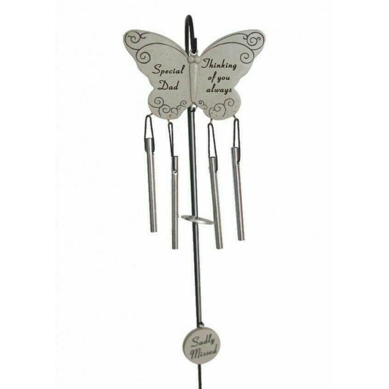 Memorial Butterfly Windchime  & Hanging Crook Stick  – Special Dad