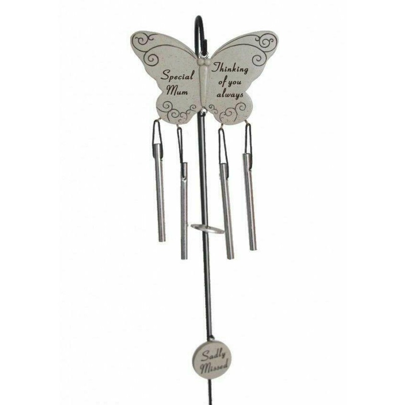 Memorial Butterfly Windchime & Hanging Crook Stick  – Special Mum