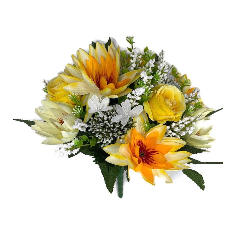 Water Lily Rose & Snowball Bush – Yellow