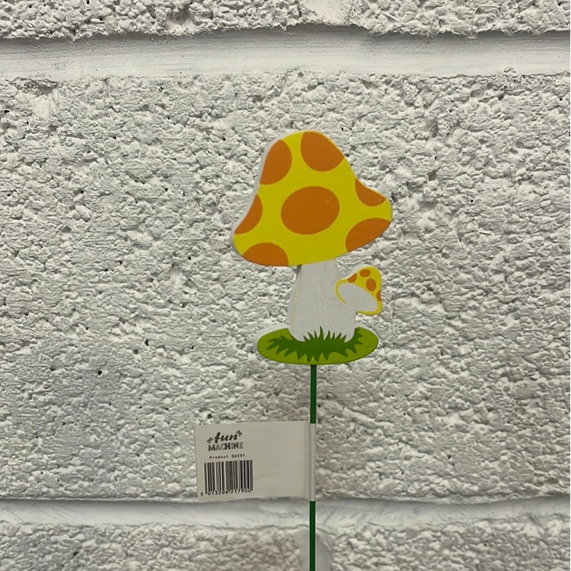 Wooden Mushroom on Stick – Colour Chosen at Random