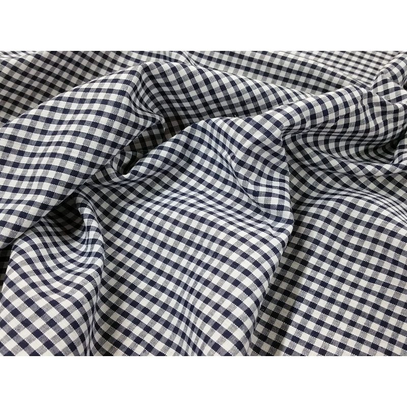 1 metre Navy Gingham 1/8 Check Polycotton Fabric x 112cm – code G8NA