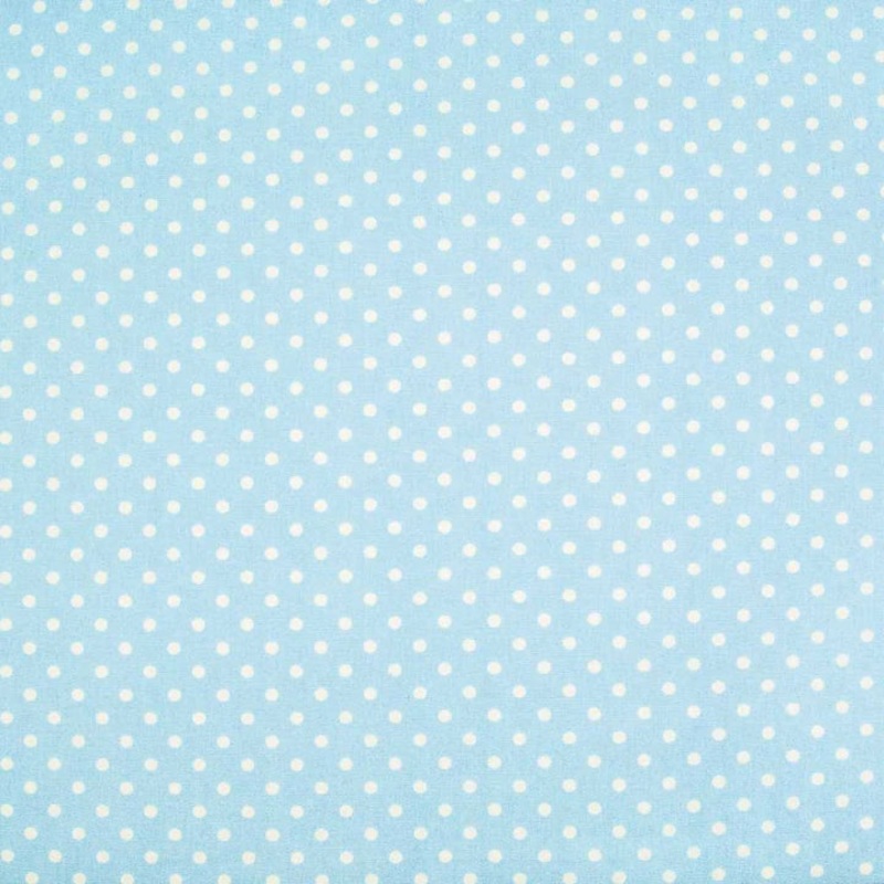 1 metre Polycotton Baby Blue  Pin Spot Fabric x 112cm / 44