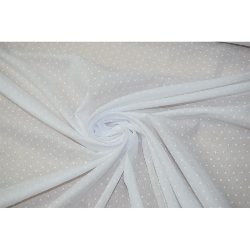 1 metre Polycotton White Pin Spot Fabric x 112cm / 44