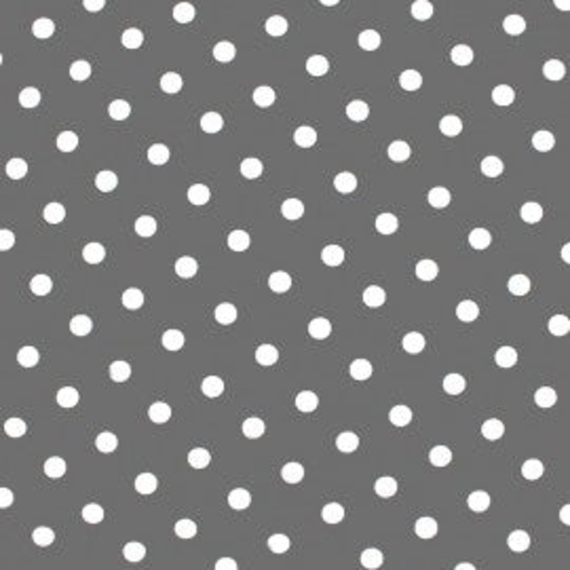 100% Cotton Poplin Fabric Bright Grey – 7mm Polka Dot – 112cm wide – 1 Metre