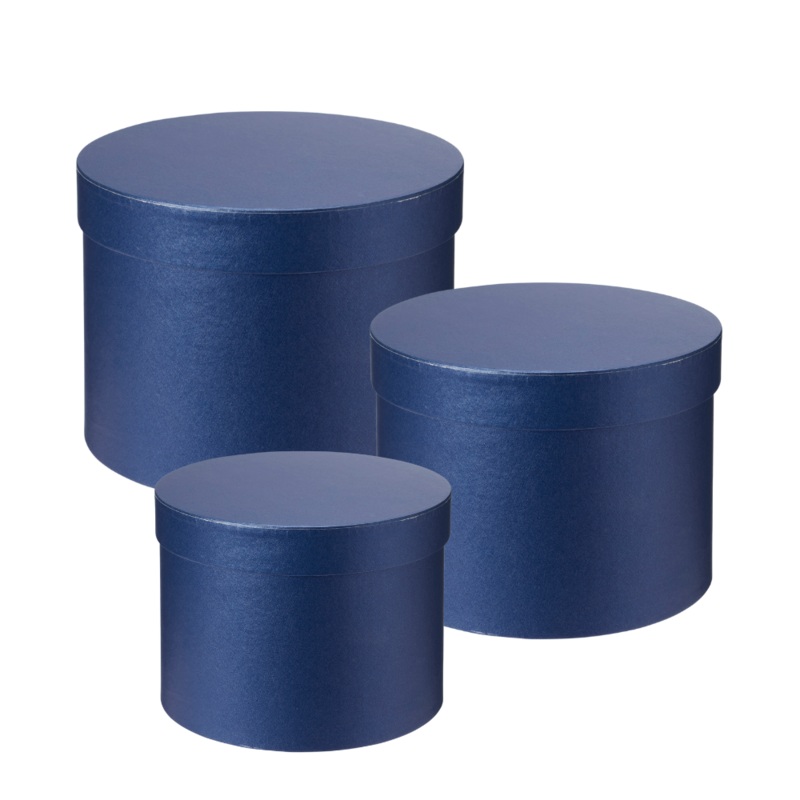 Symphony Lined Hat Boxes – Set of 3 – Navy