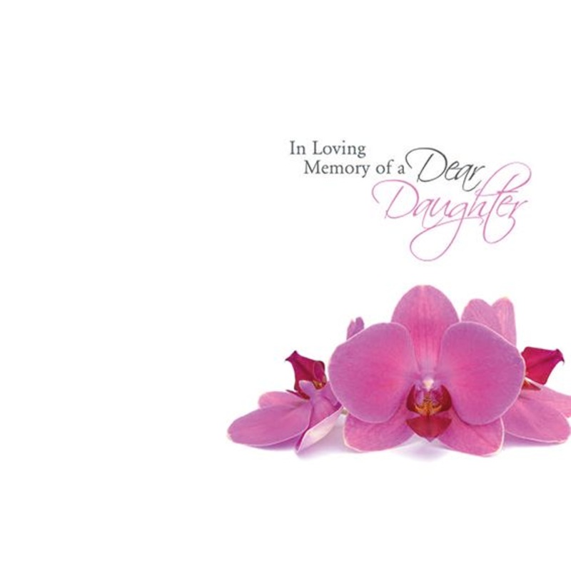 50 Florist Cards In Loving Memory of a Dear Daughter – Pink Orchid