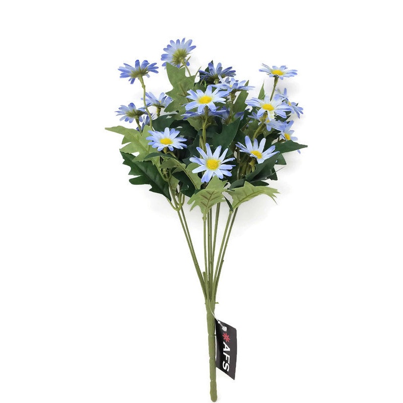 9 Stem Daisy Bush x 35cm – Light Blue
