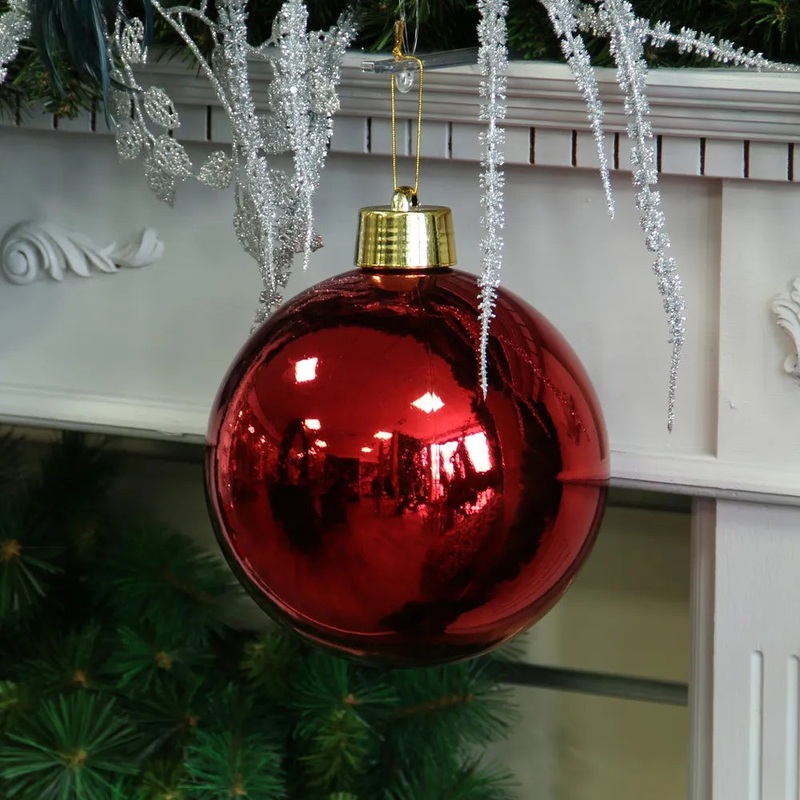 Large  Red Shiny Shatterproof Bauble – 20cm