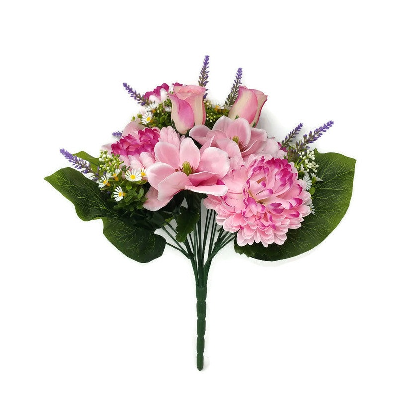 Magnolia, Rose, Lavender &  Chrysanthemum Bush x 38cm – Shades of Pink