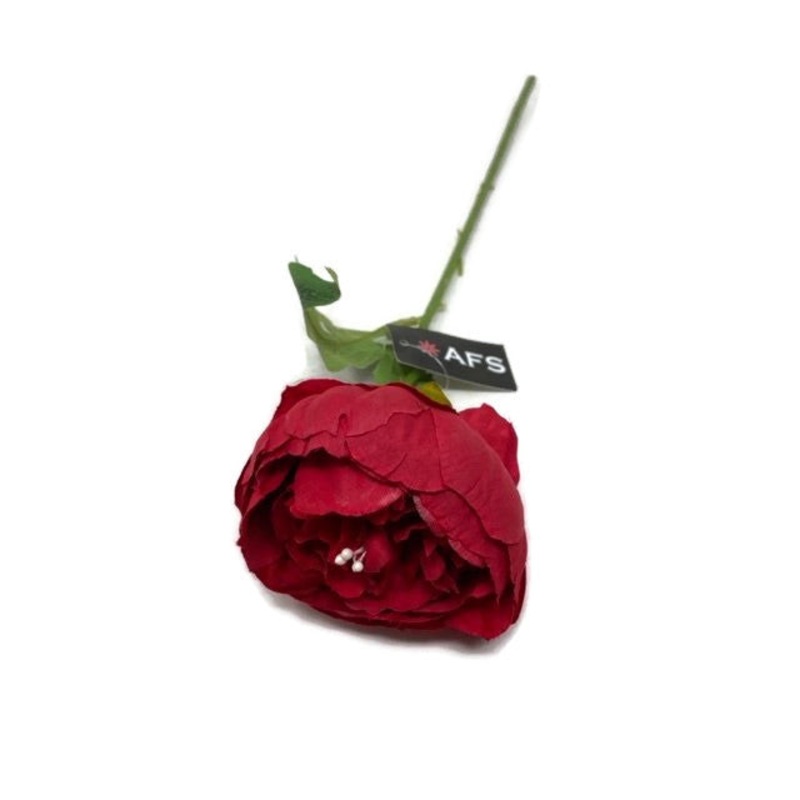 50cm Single Stem Red Peony