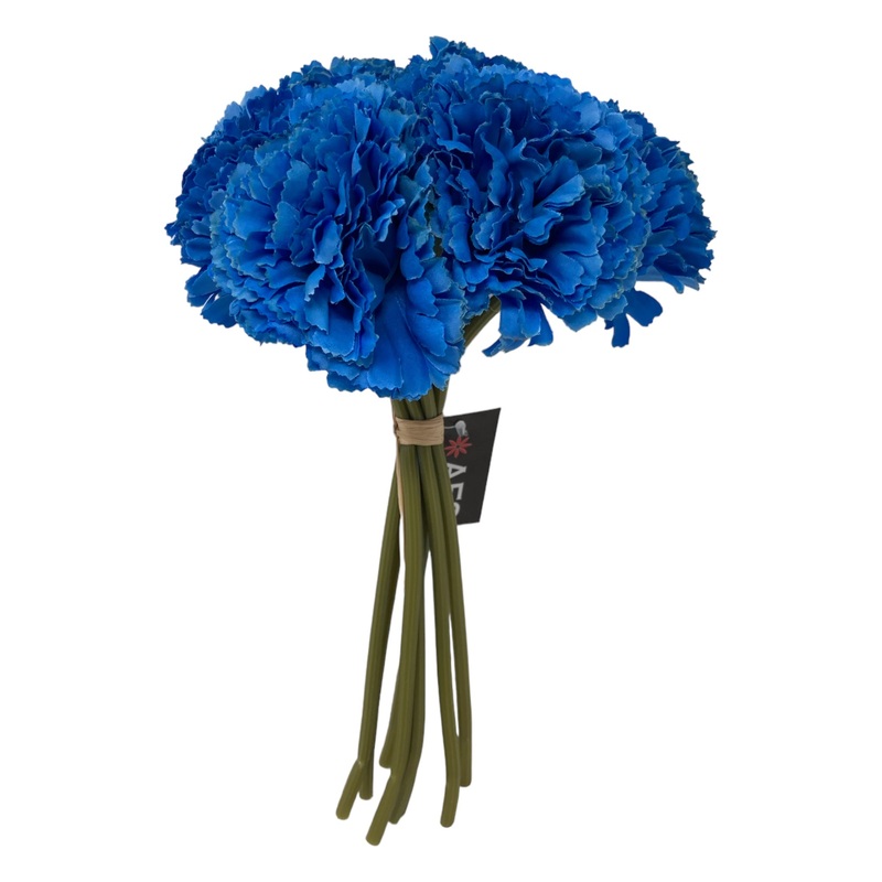 8 Head Carnation Bunch – Royal Blue