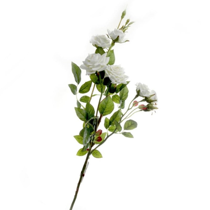 9 Head Ivory Spray Rose Stem x 84cm long