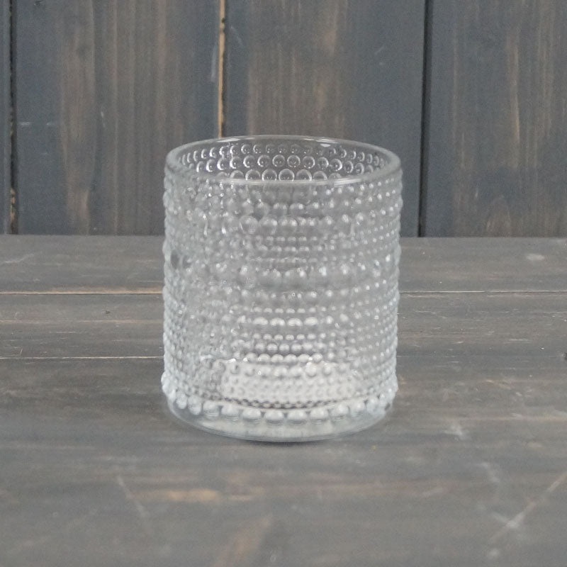 Clear Dimple Glass Pot x 7.4cm