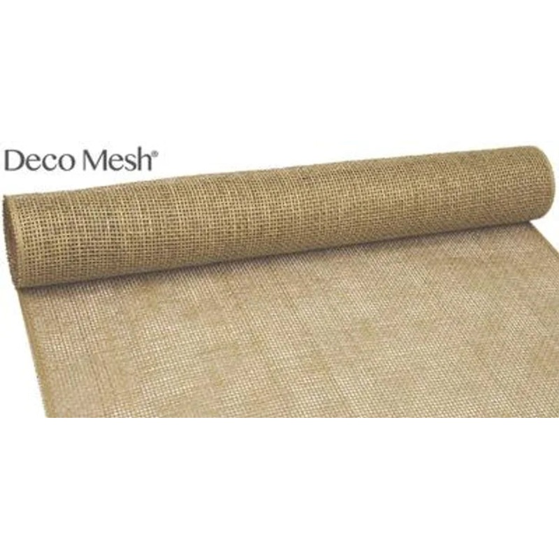 Deco Mesh Burlap 53cm x 4.57m Light Natural