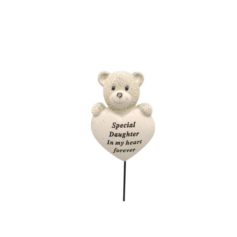 Memorial Bear Heart Stick – Daughter