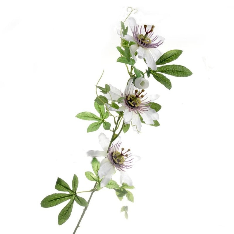 Passion Flower Spray x 75cm – White/Purple
