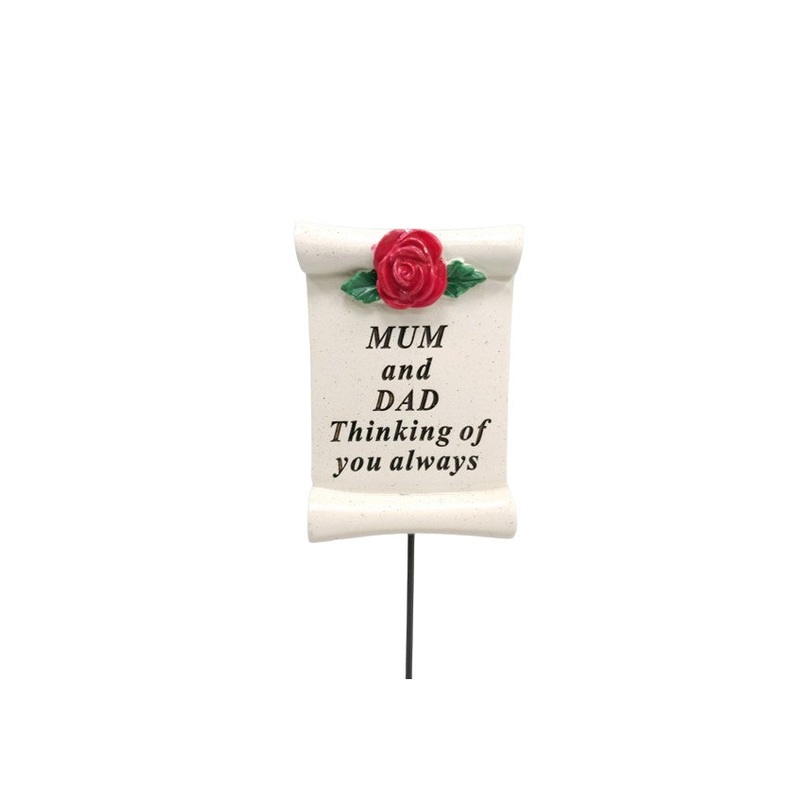 Red Rose Scroll Stick – Mum and Dad