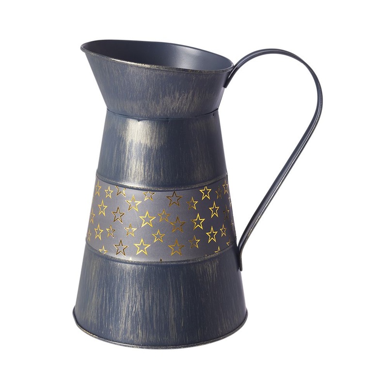 Twinkle Jug – Navy Blue with a Gold Star Pattern