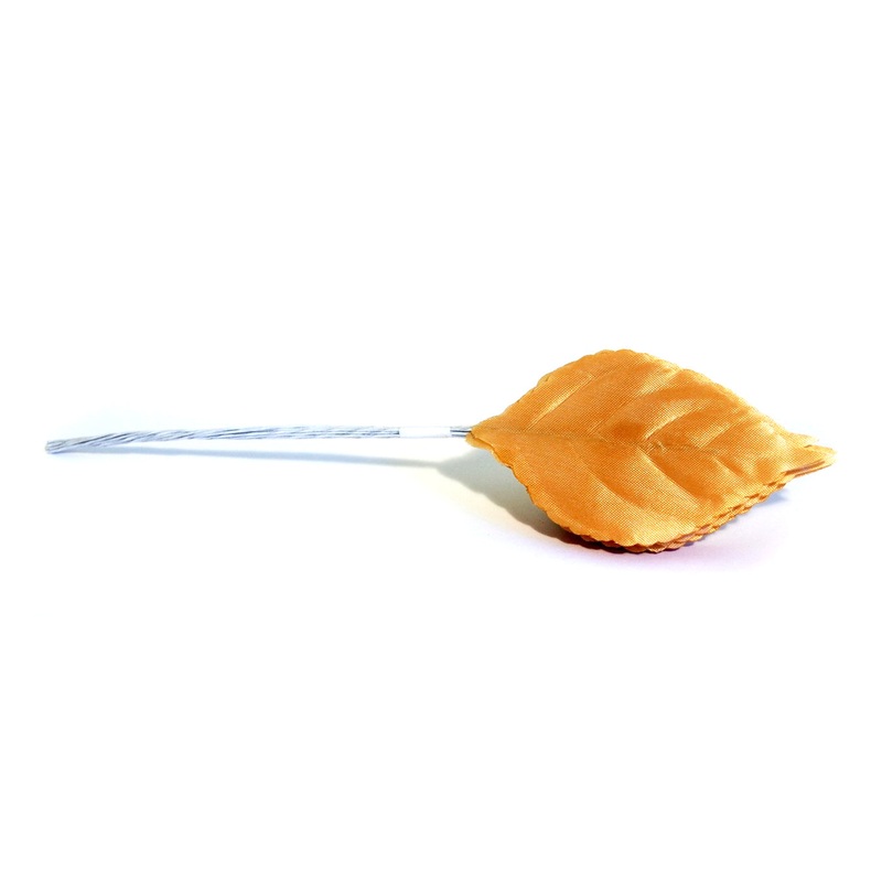 12 Stem Satin Rose Leaves –  Champagne