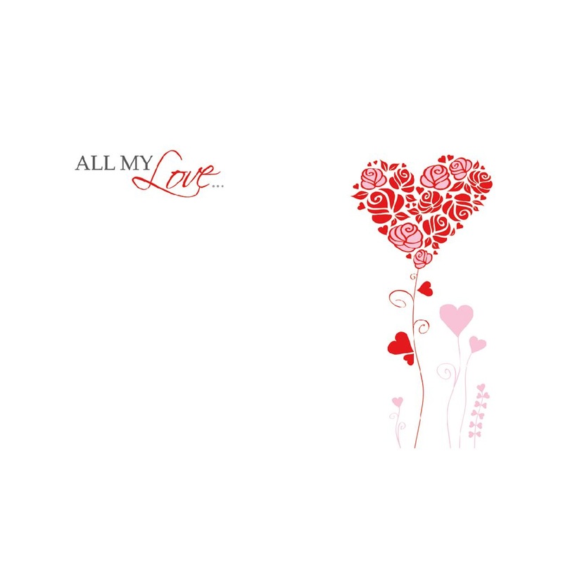 50 Florist Cards – All My Love – Rose Heart