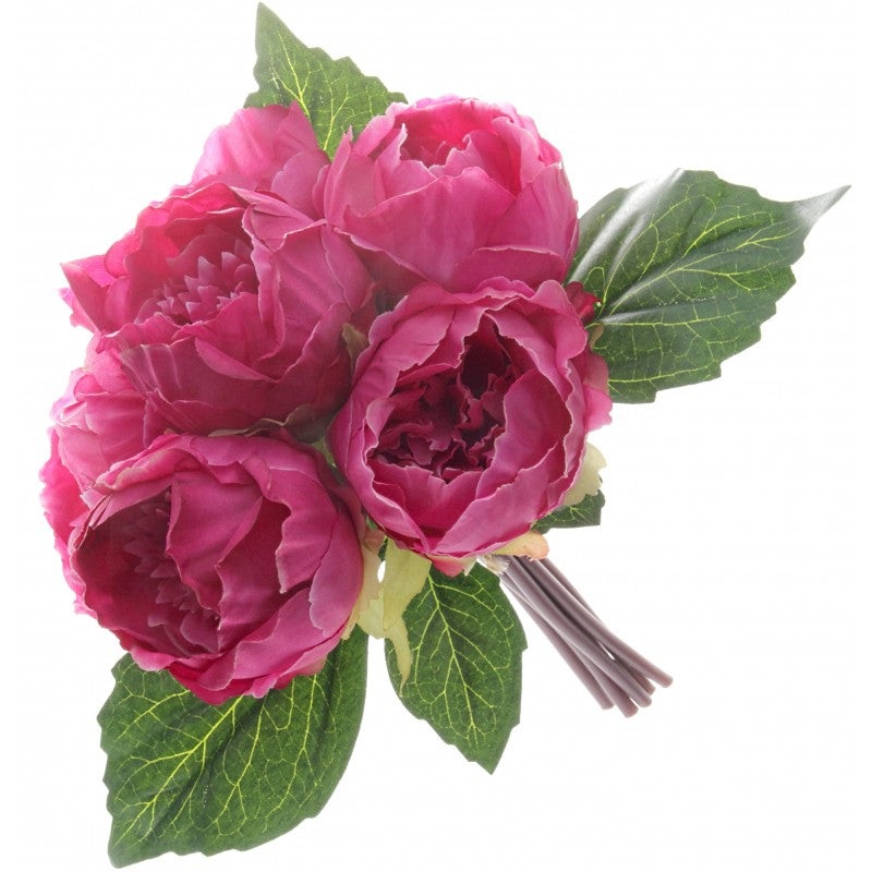 6 Head Peony Bush x 30cm – Cerise Pink