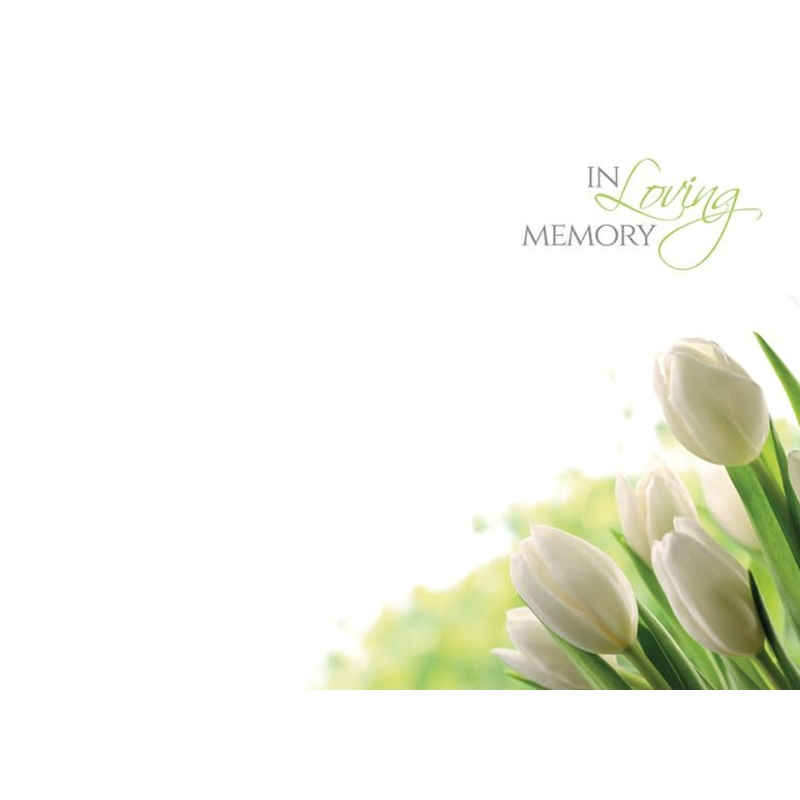9 Large  Sympathy Message Cards – 12.5 x 9cm – In Loving Memory – Tulips