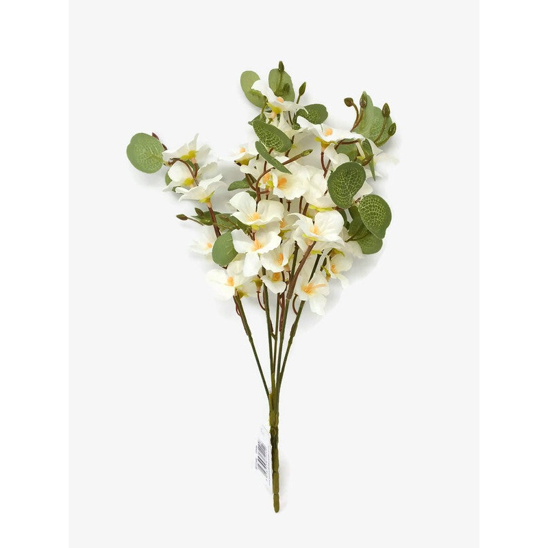 Eucalyptus & White Blossom Bush x 32cm