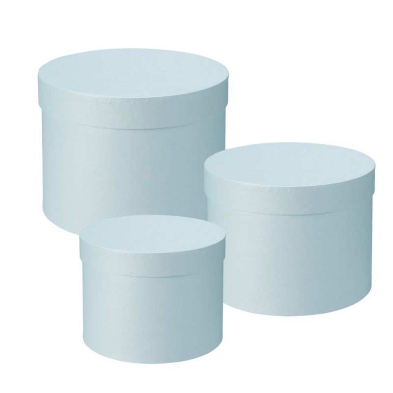 Symphony Lined Hat Boxes – Set of 3 – Baby Blue